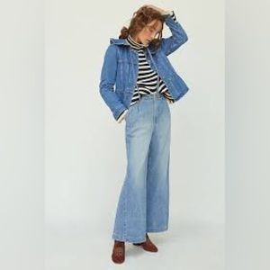 Anthropologie Pilcro Striped Trouser High Rise Wide Leg Jeans